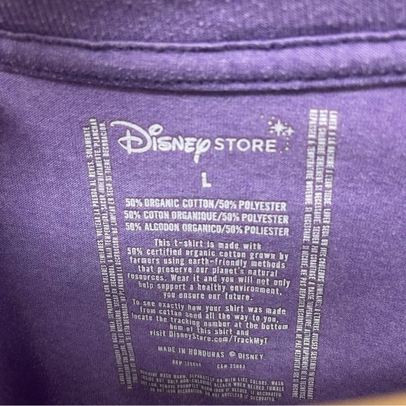 DISNEY STORE Mickey & Minnie Mouse Purple Sunset Floral Kissing Graphic Tee ❤️ - Picture 2 of 3